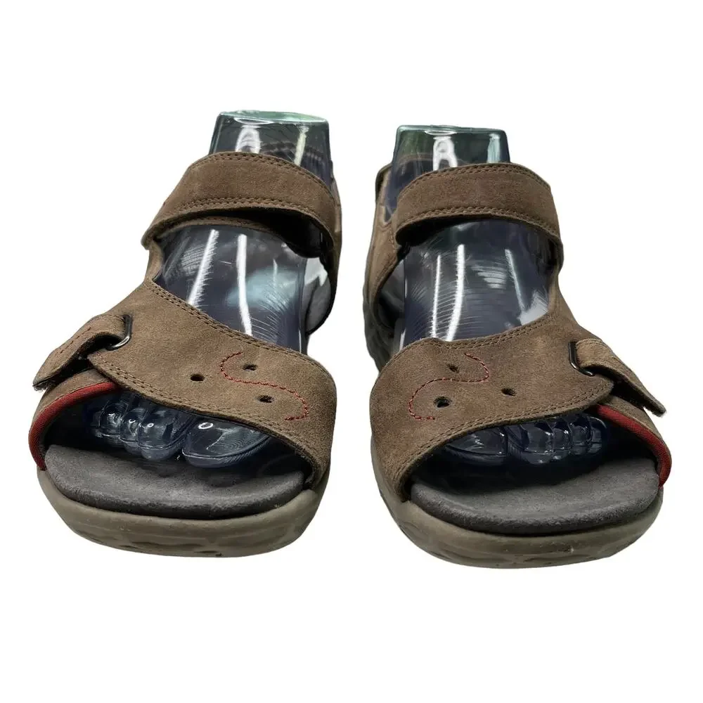 Cobb Hill New Balance Sandals Brown Suede 9 Adjustable Platform